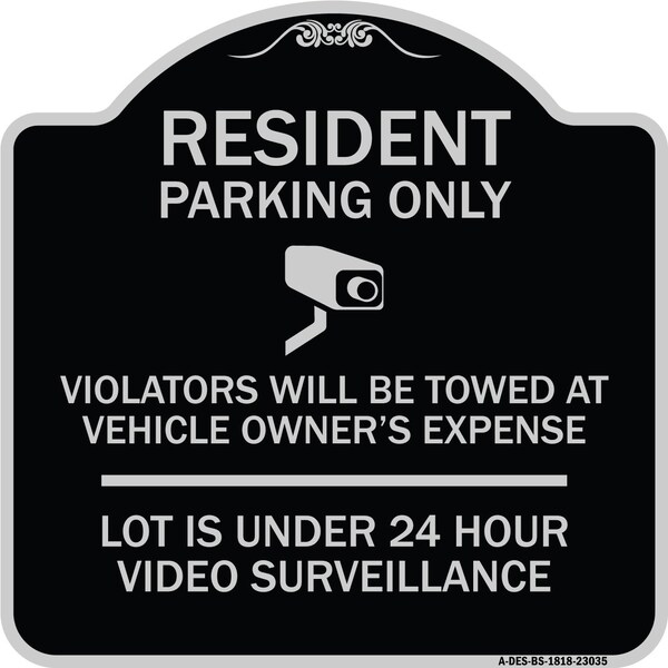 Signmission Reserved Parking Resident Parking Only Violators Will Be Towed at Owners Expense Lot, BS-1818-23035 A-DES-BS-1818-23035 - main